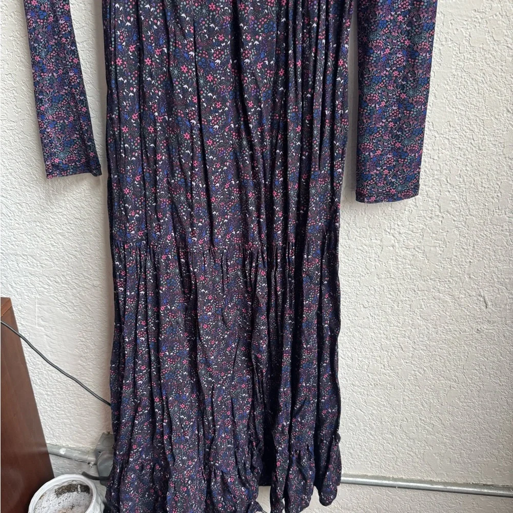 Free People Daisy May Purple Floral Long Sleeve Maxi Dress SET